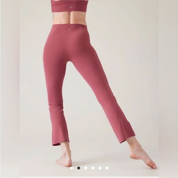 Athleta Transcend High Rise Stash Straight Crop NEW with tags Size XS Berry Rose - Picture 2 of 13